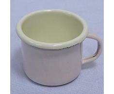 linoows Emaille Espressotasse, Moccatasse, Schnapsbecher, Pastell Rosa 5 cm