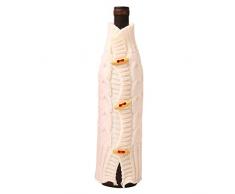 MXECO Weihnachtsdekoration Flaschenhülle Tasche Weihnachten Weinflasche Set Champagne Wein Gestrickte Weinset Bar Kreative Verkleiden (weiß)