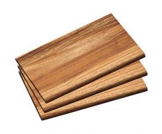 Kesper Frühstücksbrett 3er Set aus Akazie, braun, 23 x 15 x 1 cm