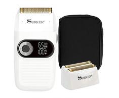 Surker Rasierer Glatzkopfrasierer Elektrorasierer für Männer Folienrasierer 2 in 1 mit Pop-up-Trimmer-Rasiermaschine Schnurloses LED-Display Professionale 3-Geschwindigkeiten(Weiß)