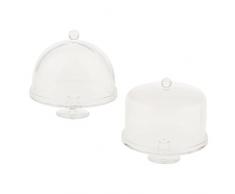 perfeclan 2 Stücke 1/12 Puppenhaus Küche Zubehör Mini Acryl Kuchenplatte Tortenplatte Kuchenständer