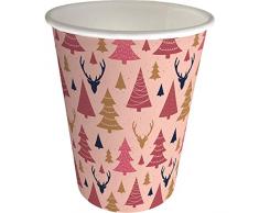 Monoart 1000 Stück Papierbecher Becher Weihnachten, Pappbecher, Weihnachtsbecher Einweg, Trinkbecher, Hartpapier, Weihnachtsbecher, Einmalbecher Sonderedition: Weihnachtsmotiv