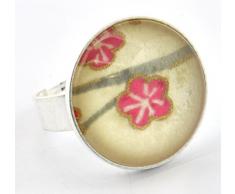 Ring Cabochon Blume Boden beige - The cocotte