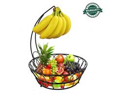 Obstkorb Mit Bananenhaken, Bananenhalter Obstschale, Fruchtkorb Gemüsekorb Korb, Obstschale Metall Für Die Arbeitsfläche, Etageren Mit Obstschalen, 30.5 X 10.2 X 33 cm