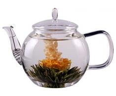 Feelino PREISHAMMER: 1300ml Tee- und Kaffeekanne mit Sieb im Auslauf und Glasdeckel, ideal für 2 Personen, Special Edition spülmaschinengeeignet, hitzebeständig, hochwertiges Borosilikatglas …