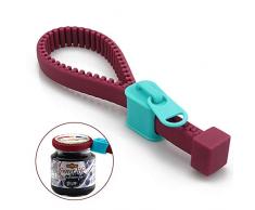 LXB Glasöffner, manueller Reißverschluss-Sicherheitsdosenöffner, Deckelöffner, Silikongreifer zum Öffnen von Gläsern, Erhöhung der Reibung Silikonflaschendeckelgreifer