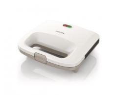 Philips HD2392/00 Sandwich-Maker (820 Watt, Antihaftbeschichtung) weiß/beige