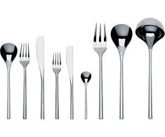 Alessi MU Besteckgarnitur 75 TLG. Edelstahl glänzend poliert, Silber, 3.5 x 41 x 6.5 cm