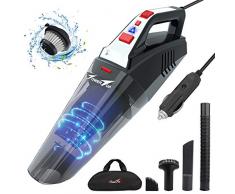 TowerTop Auto Staubsauger, DC 12V 5500PA Nass/Trocken Tragbarer Handstaubsauger mit Edelstahl Filter, 16,4 ft Netzkabel und LED Licht