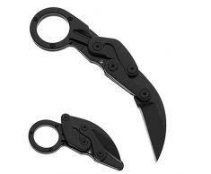 Promithi Outdoor-Klappmesser Taschenmesser Multi-Funktions-Verwandlungsmesserklaue Einhandmesser Karambit-Messer Jagdmesser Outdoormesser Edelstahlmesser (Black)