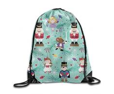 NA Nussknacker-Rucksack, bedruckt, mit Kordelzug, tragbar, für Camping, Wandern, Schwimmen, Einkaufen, Wandern, Reisen, Strand