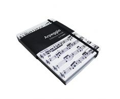 My Music Gifts eine 15.24 cm Arpeggio Tafelbesteck Adressbuch im Taschenformat, Weiß