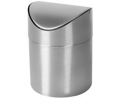 TWFRIC Edelstahl Tischabfalleimer mit Deckel, Tischmuelleimer Klein Edelstahl Abfallbehaelter Schwingdeckeleimer Küchenabfalleimer Schwingdeckel Abfallbehälter müll Aufbewahrung für Zuhause