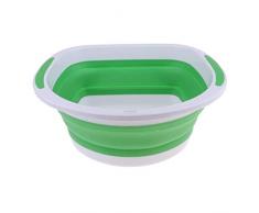 Tubayia Faltbare Obstkorb Gemüsekorb Schüssel Sieb Abtropfsieb für Küche Camping Picknick (Grün ablassen)