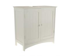 Waschtischunterschrank Waschbecken Unterschrank Badschrank MDF weiss Landhausstil