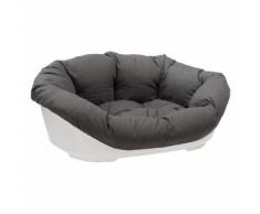 Ferplast Korb Siesta Deluxe weiß mit Überzug Sofà - Anthrazit - Set Größe 8, L 82 x B 59,5 x H 25 cm