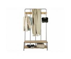 BEPUREHOME Vintage Garderobe mit Bank und 5 Haken Giro 800593