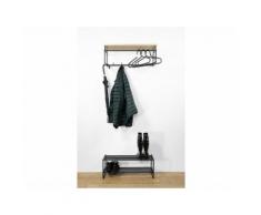 SPINDER Clint | Victorie 7tlg Set Wandgarderobe mit Schuhregal und Kleiderbügel Schwarz