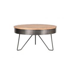 LABEL51 Beistelltische Saran - Antik grau - Metall - Rond - 44 cm