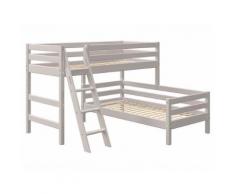 Flexa Classic Kombi Etagenbett mit schräger Leiter Grau