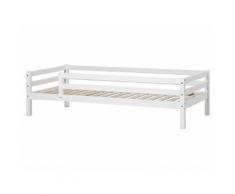 Sofabett Weiß, 70x190cm, mit Absturz vorn, hinten und Rollrost, Hoppekids Basic