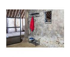SPINDER Clint Set Wandgarderobe mit Schuhregal und Spiegel Schwarz (3er-Set)