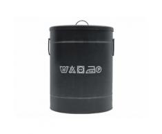Label51 Wäschetonne Large Rund Schwarz Ø 40 cm