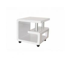 BHP BEST HOME PRODUCTS Beistelltisch / Nachttisch Höhe 49cm MDF Hochglanz Weiß B154136