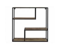 HSM collection Wandregal Levels Mangoholz Eisen 65x65x20cm