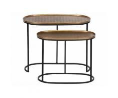 BePureHome Embrace Metall Beistelltisch 2er-Set Messing Antik