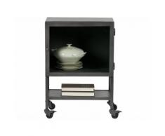 BEPUREHOME Bespoke Vitrine Metall Grau mit Rollen 800758-G