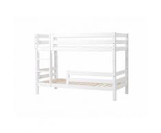 Etagenbett mit gerader Leiter, untere Absturzsicherung und Rolllattenrost, Hoppekids Premium