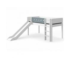 Flexa White Spielbett mit Rutsche Weiß / Blau