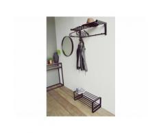SPINDER Bergum | Rex | Victorie | Donna 8tlg. Set Wandgarderobe mit Spiegel Schuhregal und Kleiderbügel Schwarz