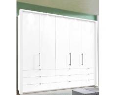 Panorama-Falttürenschrank in 3 Breiten »Loft« weiß, Breite 250cm, mit Schubkästen, WIEMANN