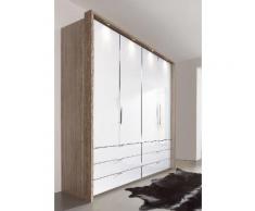 Panorama-Falttürenschrank in 3 Breiten »Loft« braun, Breite 200cm, mit Schubkästen, WIEMANN