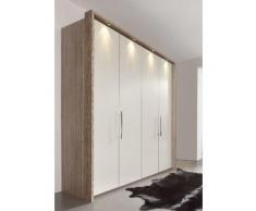 Panorama-Falttürenschrank mit Glasfront in 3 Breiten »Loft« braun, Breite 200cm, mit Schubkästen, WIEMANN