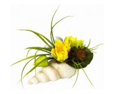 Kunstpflanze gelb, B/T/H, »Gesteck Seerose in Muschel«, yourhome
