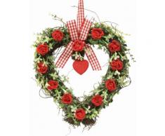 Kunstpflanze »Rattan-Herz Rosen 27 cm« rot, yourhome