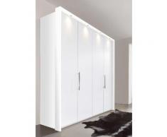 Panorama-Falttürenschrank mit Glasfront in 3 Breiten weiß, Breite 200cm, »Loft«, mit Schubkästen, WIEMANN