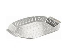 Grill-Korb silber, 36,5 x 25,8 x 3cm, strapazierfähig, spülmaschinengeeignet, Genius
