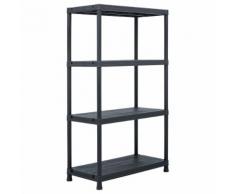 vidaXL Lagerregal Schwarz 200 kg 80 x 40 x 138 cm Kunststoff