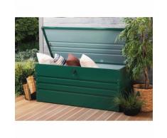 Beliani Auflagenbox Stahl dunkelgrün 132 x 62 cm CEBROSA