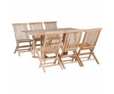 vidaXL 7-tlg. Garten-Essgruppe Klappbar Massivholz Teak