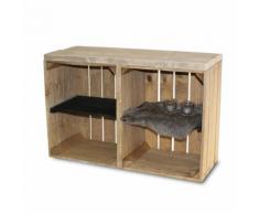 stylingathome Schrank aus Obstkisten alt mit schwarzen Regalbett 2