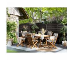 Beliani Auflage für Gartenstuhl MAUI dunkelblau-beige gestreift