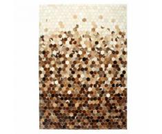 vidaXL Teppich Echtes Kuhfell Patchwork 80×150cm Braun/Weiß