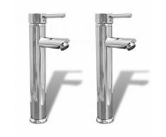 vidaXL Bad-Wasserhahn Mischbatterie 2 Stk. Chrom