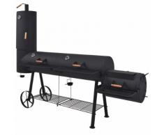 vidaXL Holzkohlegrill Smoker mit Ablage Schwarz XXXL