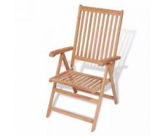 vidaXL Verstellbarer Gartenstuhl Massivholz Teak